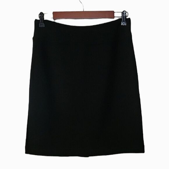 Boston Proper Black Ribbed Stretch Knit Back Slit Mini Skirt Size XS - Picture 1 of 7